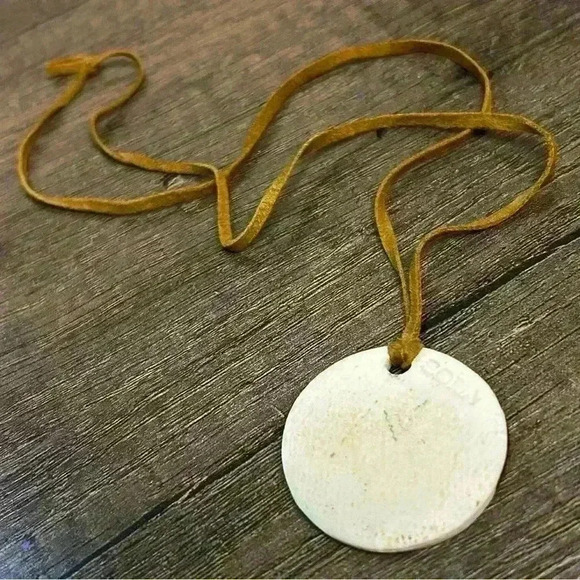 SODA Clay Butterfly Pendant Brown Leather Strand Necklace - Picture 3 of 3